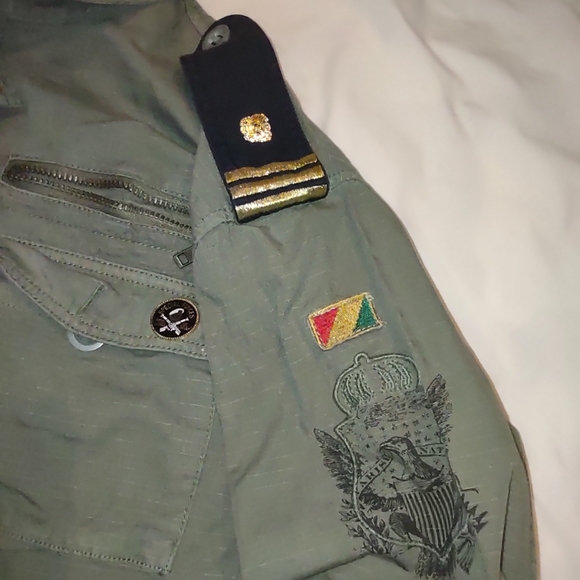 Parish Nation 2XL bomber jacket shirt with patches military shirt - Picture 2 of 10